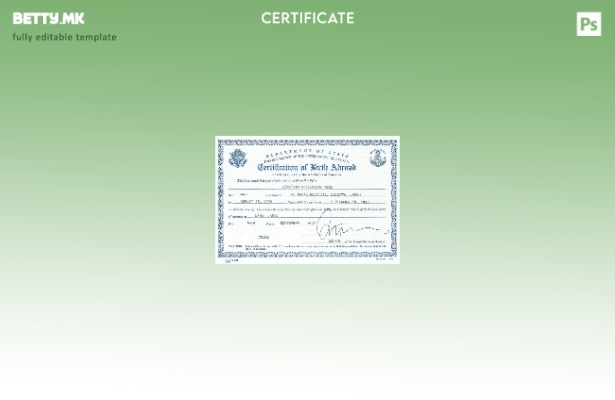 модерен стил Шаблон за извод од матична книга на родените на Стејт департментот 